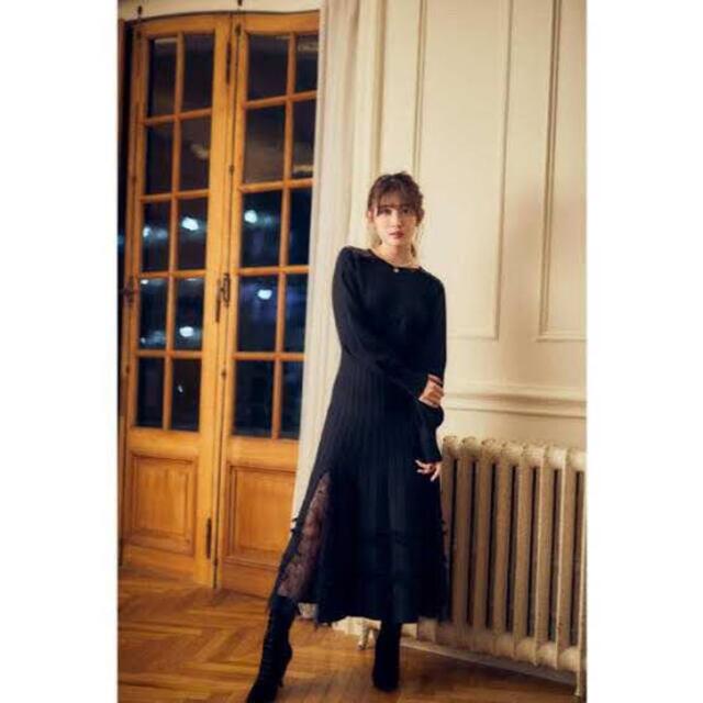 herlipto♡Lace-trimmed Jersey Long Dress