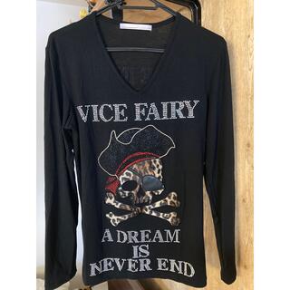 VICE FAIRY Vネック　メンズ　ロングTシャツ(Tシャツ/カットソー(七分/長袖))