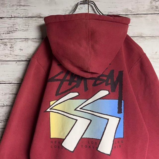 【希少カラー】stussy バックプリント 超人気モデル 入手困難 パーカー