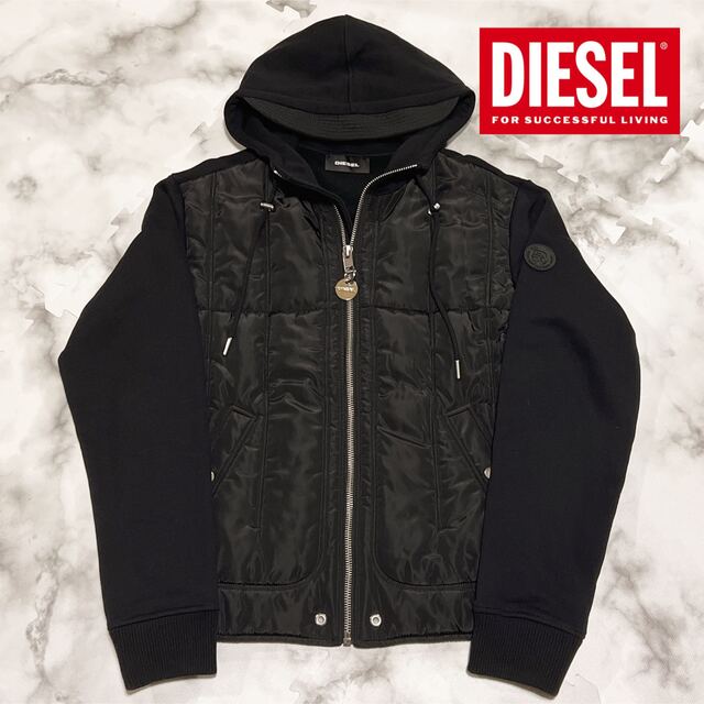 DIESEL ジップアップパーカー XL/黒 - パーカー