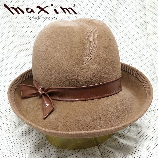 ボルサリーノ Borsalino 帽子 ハットリボン コットン 茶 ブラウン