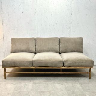 極上美品 モモナチュラル クラウドソファ 3人がけ コーデュロイの