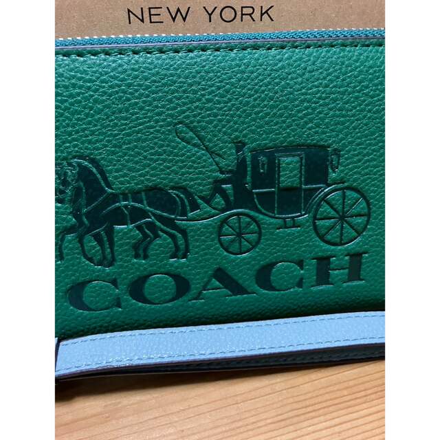 COACH(コーチ)の長財布 グリーン 馬車 アウトレット COACH コーチ レッド ストラップ メンズのファッション小物(長財布)の商品写真