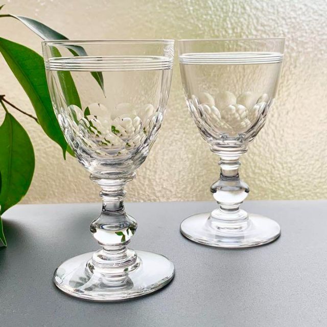 美品*BACCARAT オールド バカラ ペア ショット グラス リキュール-