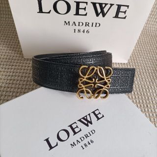 超爆安 ☆やよい☆LOEWE ベルト Lモノグラムバックル ブラック
