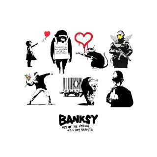 新品 バンクシー BANKSY アートセレクト 風船と少女 花束 ネズミ ロンT