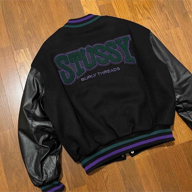 激レア!80's OLD STUSSY “BURLY THREADS”スタジャン 買いファッション