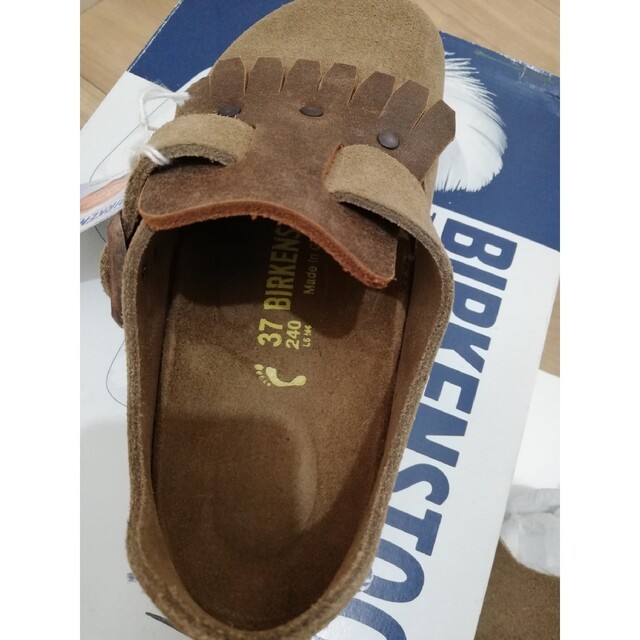 希少 廃盤 birkenstock ウグイス色ライン キャメルレザー サンダル