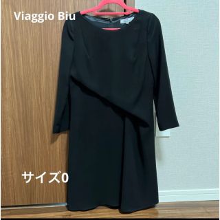 ビアッジョブルー(VIAGGIO BLU)のビアッジョブルー　膝丈ワンピース　黒(ひざ丈ワンピース)