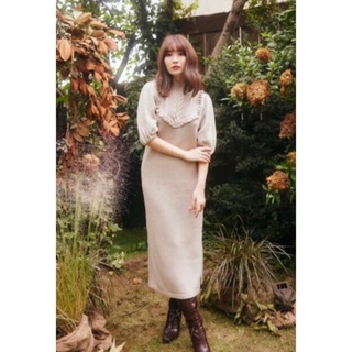 Her lip to - Herlipto Belted Ruffle Cable-Knit Dressの通販 by あー ...