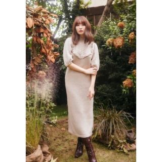 ハーリップトゥ(Her lip to)のHerlipto  Belted Ruffle Cable-Knit Dress(ひざ丈ワンピース)