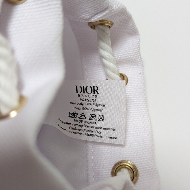 Christian Dior   Dior ディオール ポーチ ノベルティ 巾着 ホワイトの
