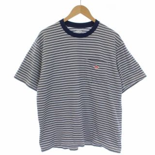 ダントン(DANTON)のDANTON Tシャツ カットソー 半袖 クルーネック ボーダー XL 青 白(Tシャツ/カットソー(半袖/袖なし))