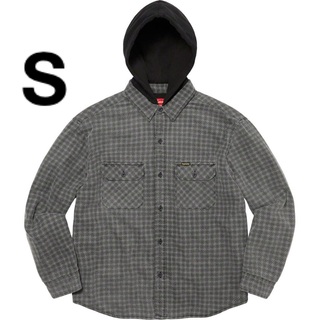 シュプリーム(Supreme)のHoundstooth Flannel Hooded Shirt  ブラック(シャツ)