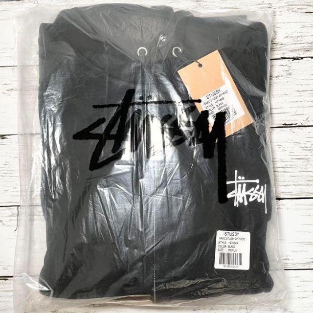 【新品】stussy スウェットパーカー　サイズM ブラック　シップアップ