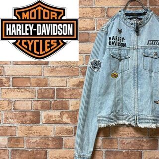 ハーレーダビッドソン(Harley Davidson)のハーレーダビッドソン　Gジャン　デニムジャケット　シングルライダースジャケット(Gジャン/デニムジャケット)