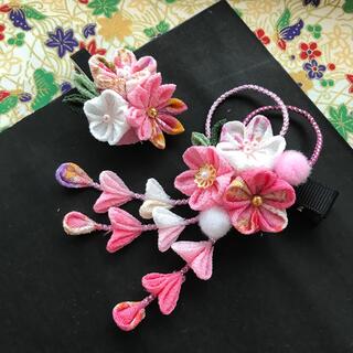 ピンク　髪飾りセット　七五三　卒業式　ひな祭り　袴田　お祝い　お詣り(ヘアアクセサリー)