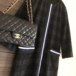 ザラ(ZARA)のZARA ツイード　ワンピース　チュニック　園行事　学校　お出かけ　黒　グレー(ひざ丈ワンピース)