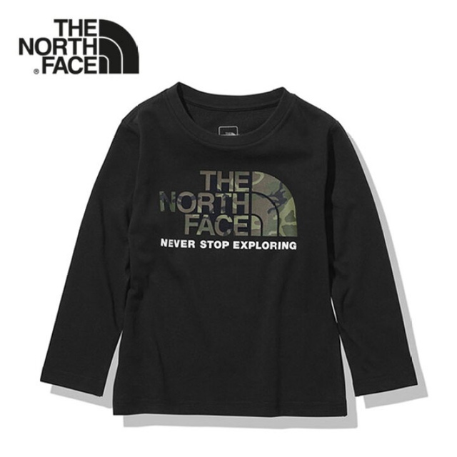 THE NORTH FACE(ザノースフェイス)の新品未使用！THE NORTH FACE ロングスリーブカモロゴティーL/S キッズ/ベビー/マタニティのキッズ服男の子用(90cm~)(Tシャツ/カットソー)の商品写真