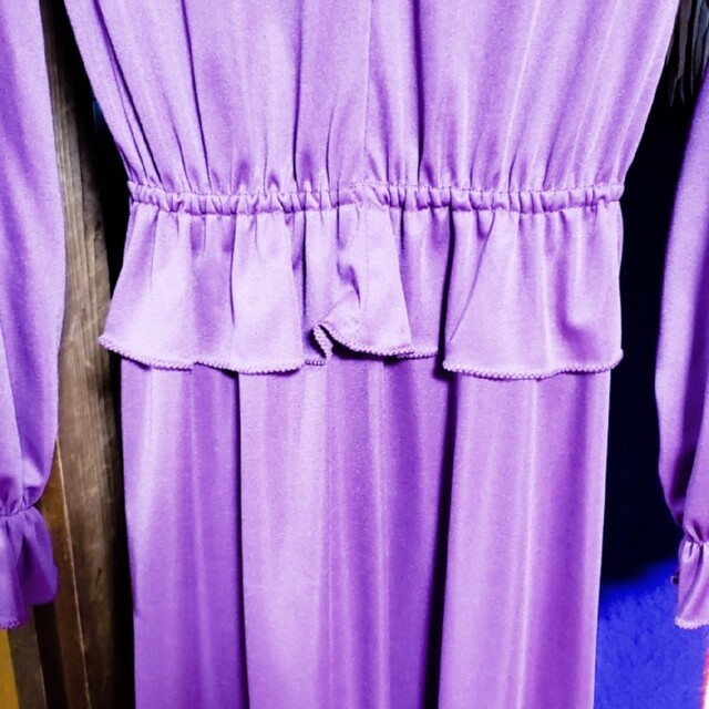 70s紫マキシーワンピースとチュニック レディースのワンピース(ロングワンピース/マキシワンピース)の商品写真