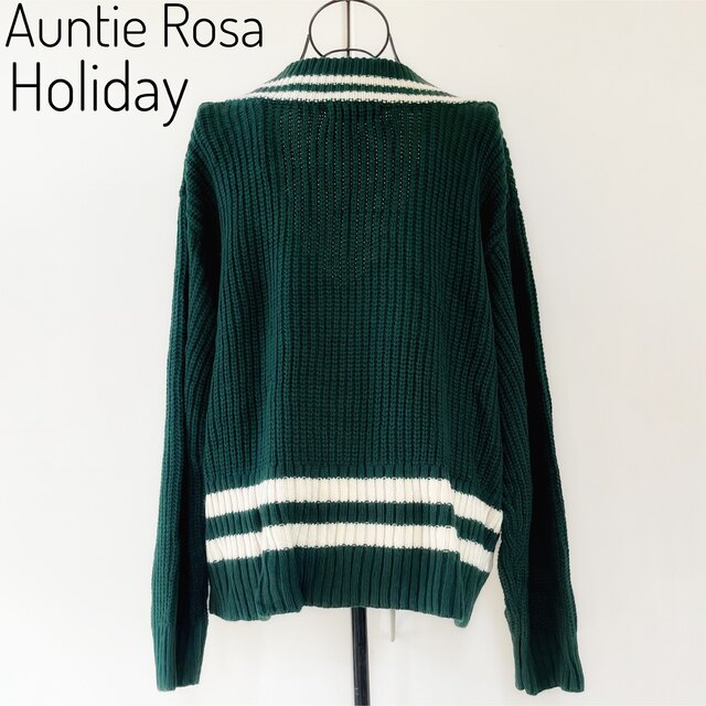 Auntie Rosa(アンティローザ)のアンティローザ ホリデー  チルデンニット Vネックプルオーバー グリーン レディースのトップス(ニット/セーター)の商品写真