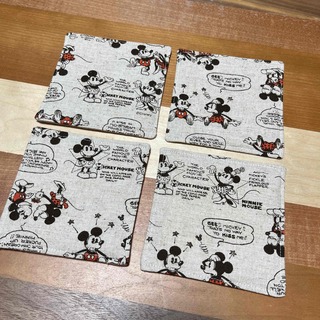 ディズニー(Disney)の【ハンドメイド】Disneyミッキー柄　コースター(その他)