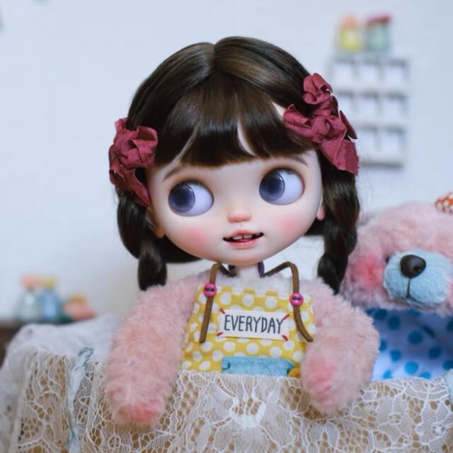 返品交換不可】 カスタムブライス 作家様 くまちゃん 笑顔 人形
