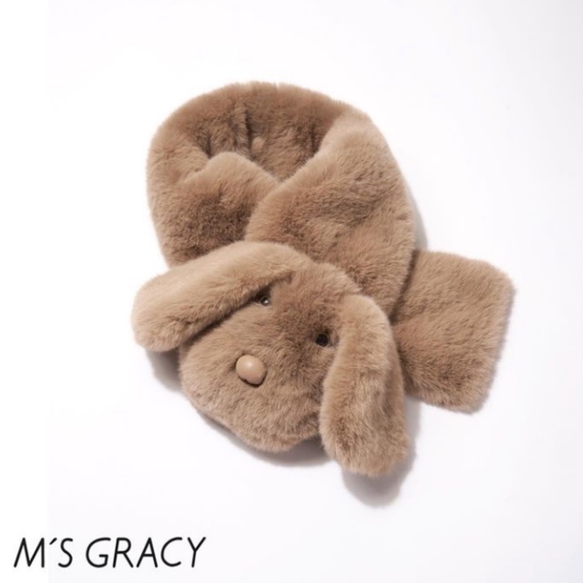 M'S GRACY(エムズグレイシー)のエムズグレイシー　わんちゃんのファーティペット　ブラウン レディースのファッション小物(マフラー/ショール)の商品写真