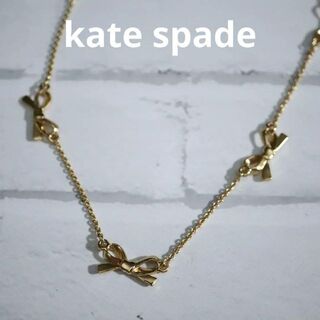 ケイトスペードニューヨーク(kate spade new york)の【匿名配送】kate spade ケイトスペード ネックレス リボン ゴールド(ネックレス)