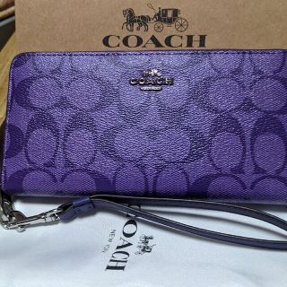 コーチ(COACH)のCOACH  長財布　シグネチャー紫(財布)