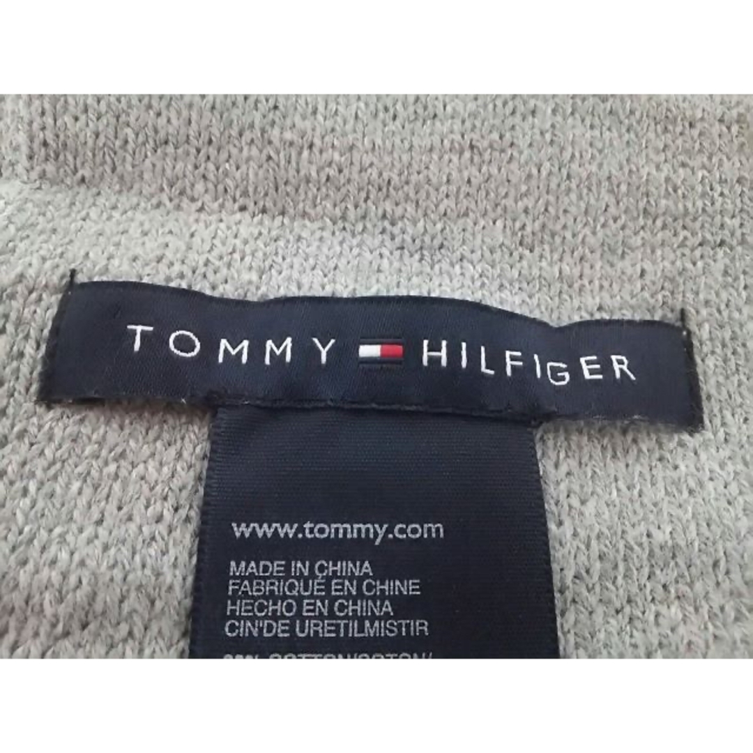 TOMMY HILFIGER(トミーヒルフィガー)のトミーヒルフィガー　ウールマフラー　ライトグレー×ネイビー　ユニセックス メンズのファッション小物(マフラー)の商品写真