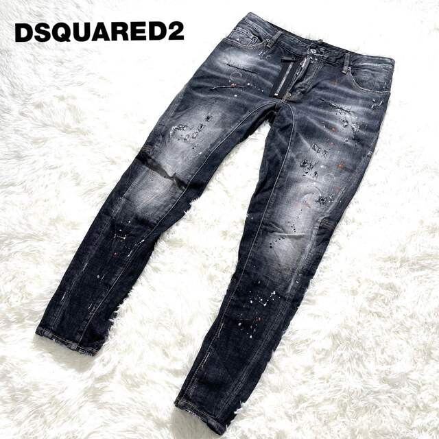 DSQUARED2(ディースクエアード)のDSQUARED2  ディースクエアード  フロントジップ デニム  黒 50 メンズのパンツ(デニム/ジーンズ)の商品写真