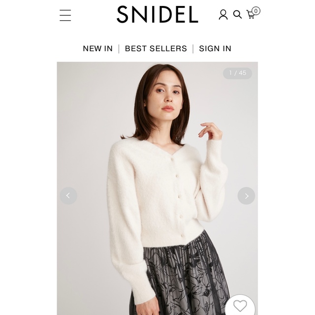 SNIDEL  スナイデル  ラクーンニットカーディガン　IVR