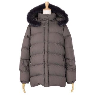 モンクレール(MONCLER)のモンクレール MONCLER ジャケット ダウンジャケット バレンタイン 茶タグ ラクーンファー レディース アウター 0(XS相当) グレー(その他)