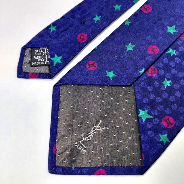 Saint Laurent(サンローラン)の155【YSL】イヴサンローラン ネクタイ  紫×星×星座 メンズのファッション小物(ネクタイ)の商品写真