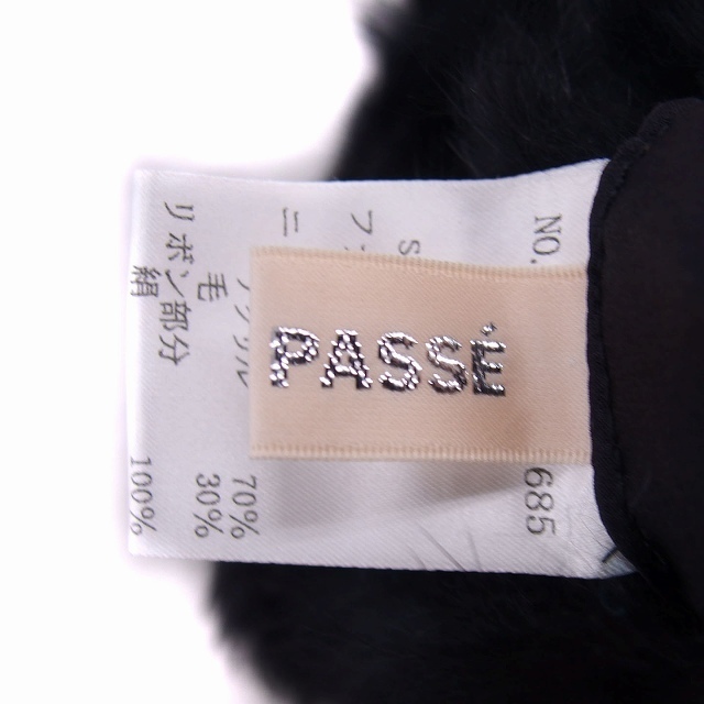 LAISSE PASSE(レッセパッセ)のレッセパッセ ティペット ファー ラビット リボン 38 ブラック /KT12 レディースのファッション小物(マフラー/ショール)の商品写真