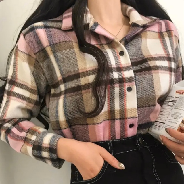 INGNI(イング)の【3点セット】チェックシャツ ハイネックニット ジャンパースカート 韓国 冬服 レディースのワンピース(ひざ丈ワンピース)の商品写真