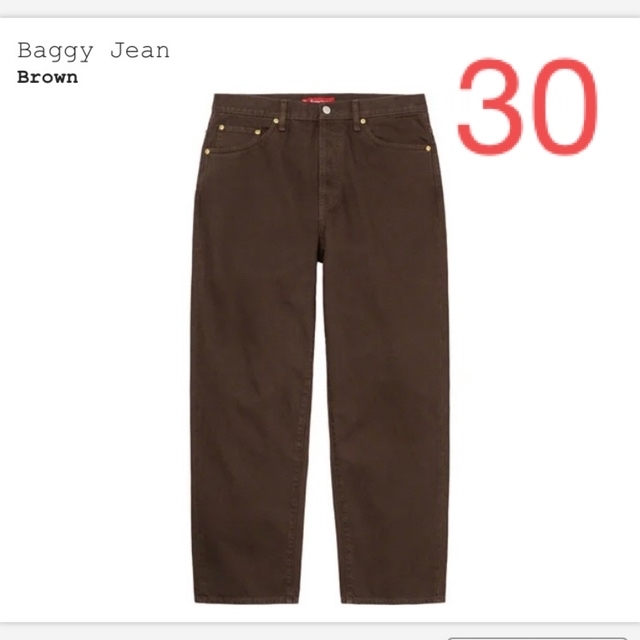 supreme baggy jean brown 30パンツ