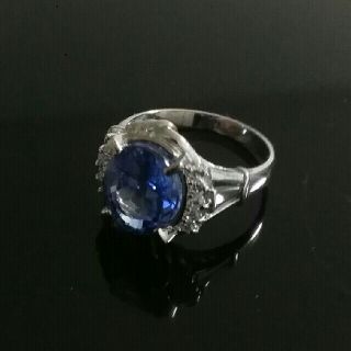 ♥　　希少！【新品同様】５.52ct 非加熱ブルーサファイアリング(リング(指輪))