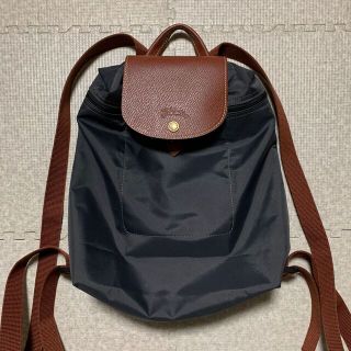 ロンシャン(LONGCHAMP)の【美品】LONGCHAMP バッグパック リュック ガンメタル グレー(リュック/バックパック)