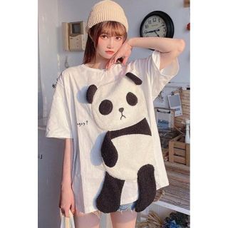 大人気‼︎ パンダTシャツ  ハロウィン♪プチ仮装　オーバーサイズ　萌え　韓国(Tシャツ(半袖/袖なし))