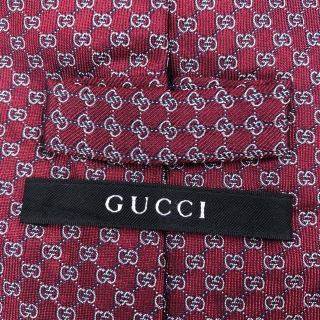 Gucci(グッチ)のグッチ ネクタイ gg柄 ワイドタイ 高級シルク えんじ  赤 大剣9.5cm メンズのファッション小物(ネクタイ)の商品写真