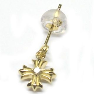 メンズ【新品】18金/k18/ダイヤモンド0.02ct/クロス/揺れるピアスの