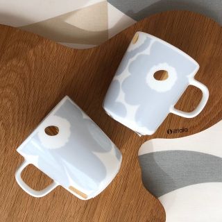 マリメッコ(marimekko)の新品 2個 marimekko ウニッコ マグカップ アイシーグレー(食器)