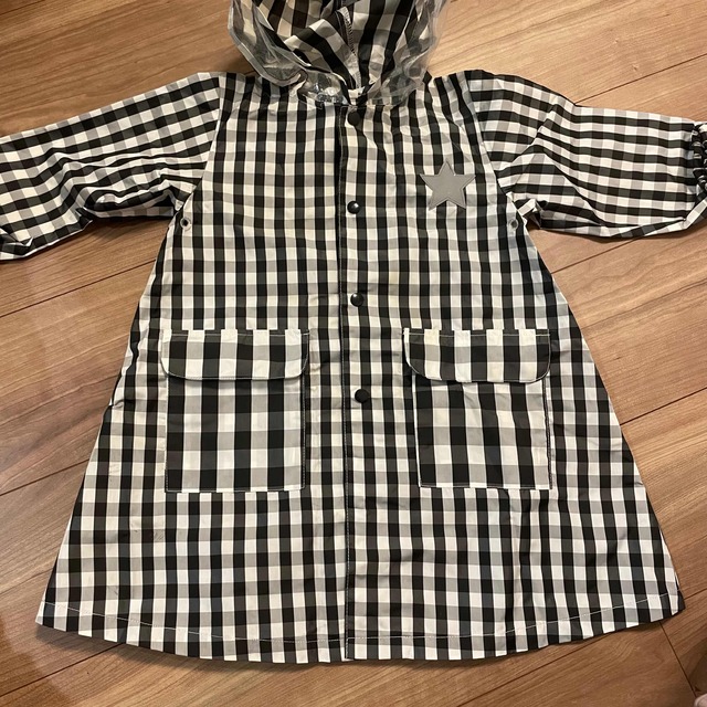 レインコート　80〜95cm ギンガムチェック キッズ/ベビー/マタニティのキッズ服女の子用(90cm~)(その他)の商品写真