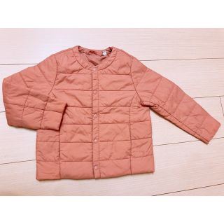 ユニクロ(UNIQLO)の110  ノーカラー　ジャケット　ユニクロ　ピンク(ジャケット/上着)