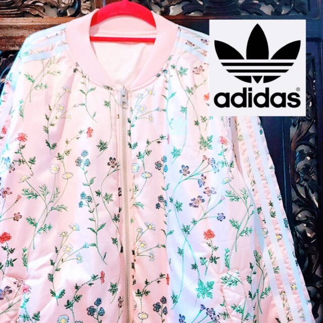 adidas(アディダス)のアディダス 藤田ニコル 花柄 サテン ボンバージャケット ブルゾン ジャージ レディースのジャケット/アウター(ブルゾン)の商品写真