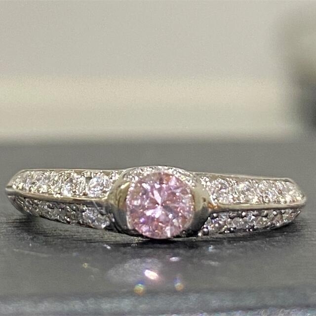 100%正規品 0.2 fancy pink ピンクダイヤモンド リング(指輪) - www