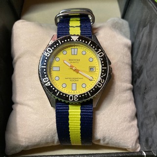 RICOH - ◆ RICOH quartzダイバーズウォッチ 黄色文字盤 腕時計 ◆
