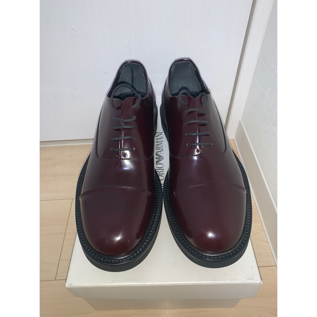 新品 EMPORIO ARMANI ストレートチップ バーガンディ UK7